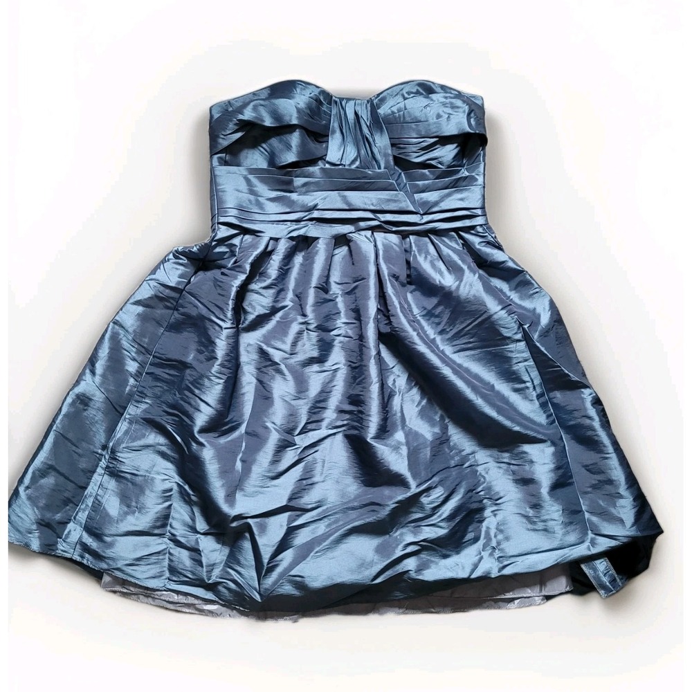 Love Lane Blue Iridescent Strapless Mini Dress Party Cocktail Formal Size 14‎